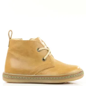 (2621-6) Emel mustard lace-up shoes with zipper