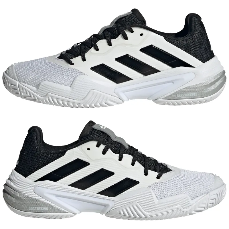 Adidas Barricade 13 Mens Tennis Shoes - White/Core Black/Grey Three