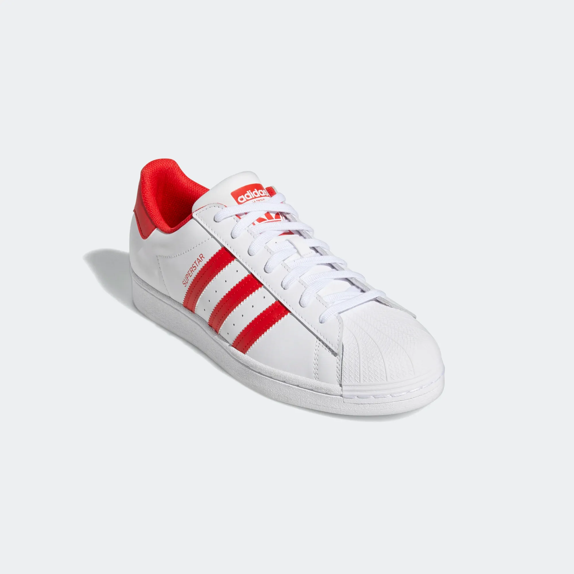 Adidas Men's Superstar Shoes - Cloud White / Vivid Red