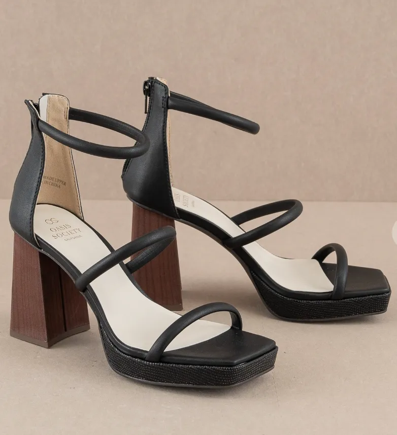 Aisa Platform Heels - Black