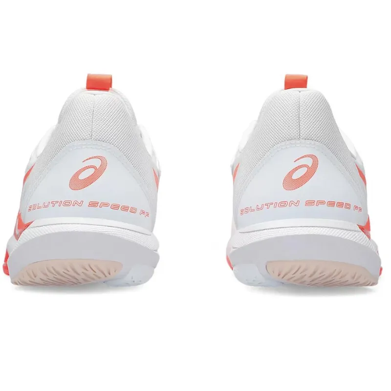 Asics Solution Speed FF 3 Women's Tennis Shoes - White/Sun Coral