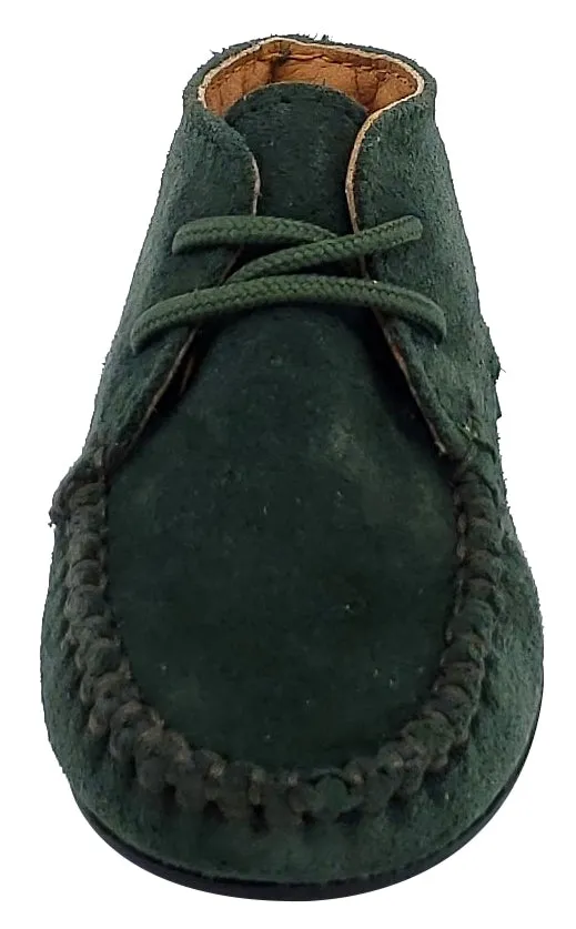 Atlanta Mocassin Girl's and Boy's Suede Booties, Hunter Green