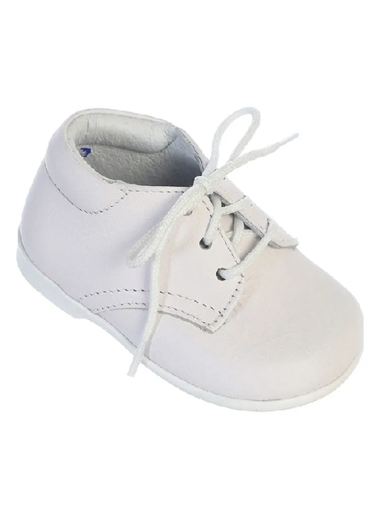 Baby Boys White Leather Lace Up Dress Shoes 1-4 Baby