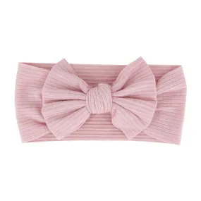 Baby Textured Single Soft Bow Knot Headband — Pink