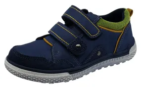 Beeko Torrington II Navy Leather Sneaker Hook and Loop for Boy's