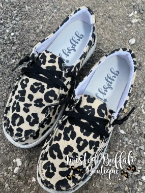 {BONGO} Gypsy Jazz Slip On Cream   Black LEOPARD Sneaker