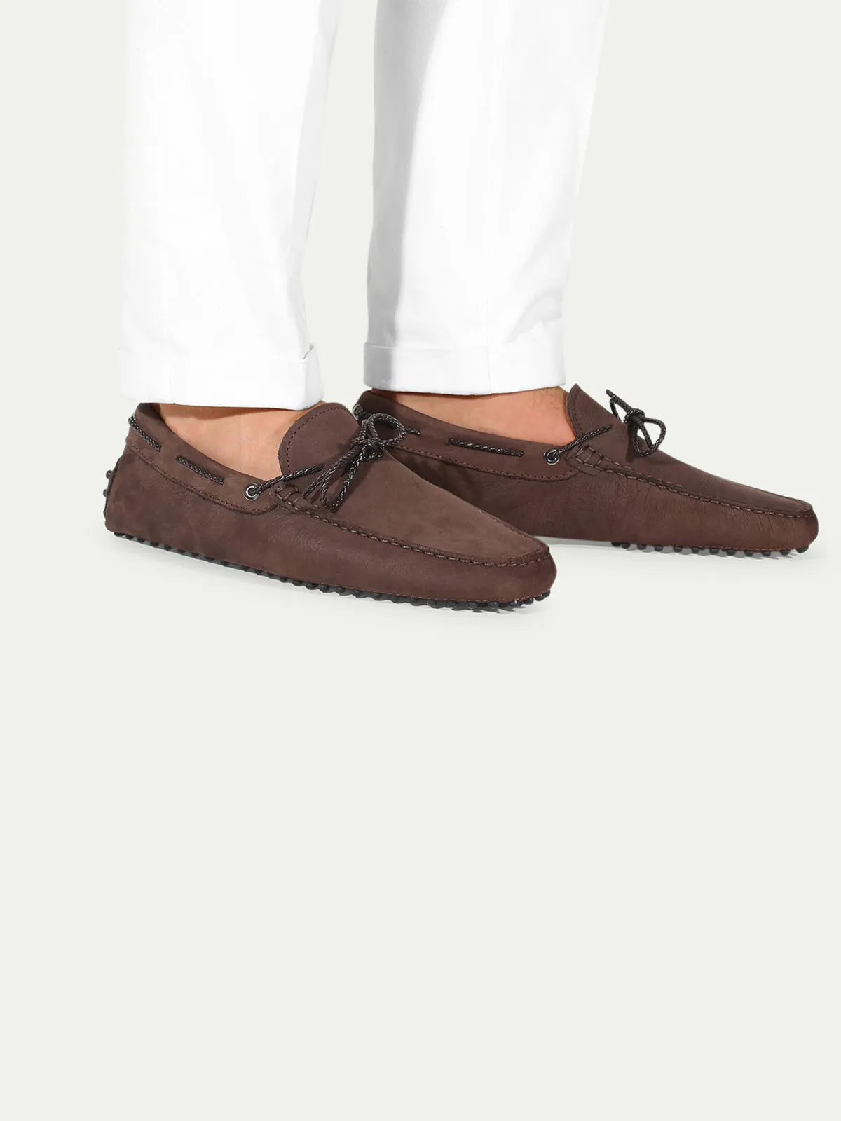 Brown Nubuck Driving Shoes