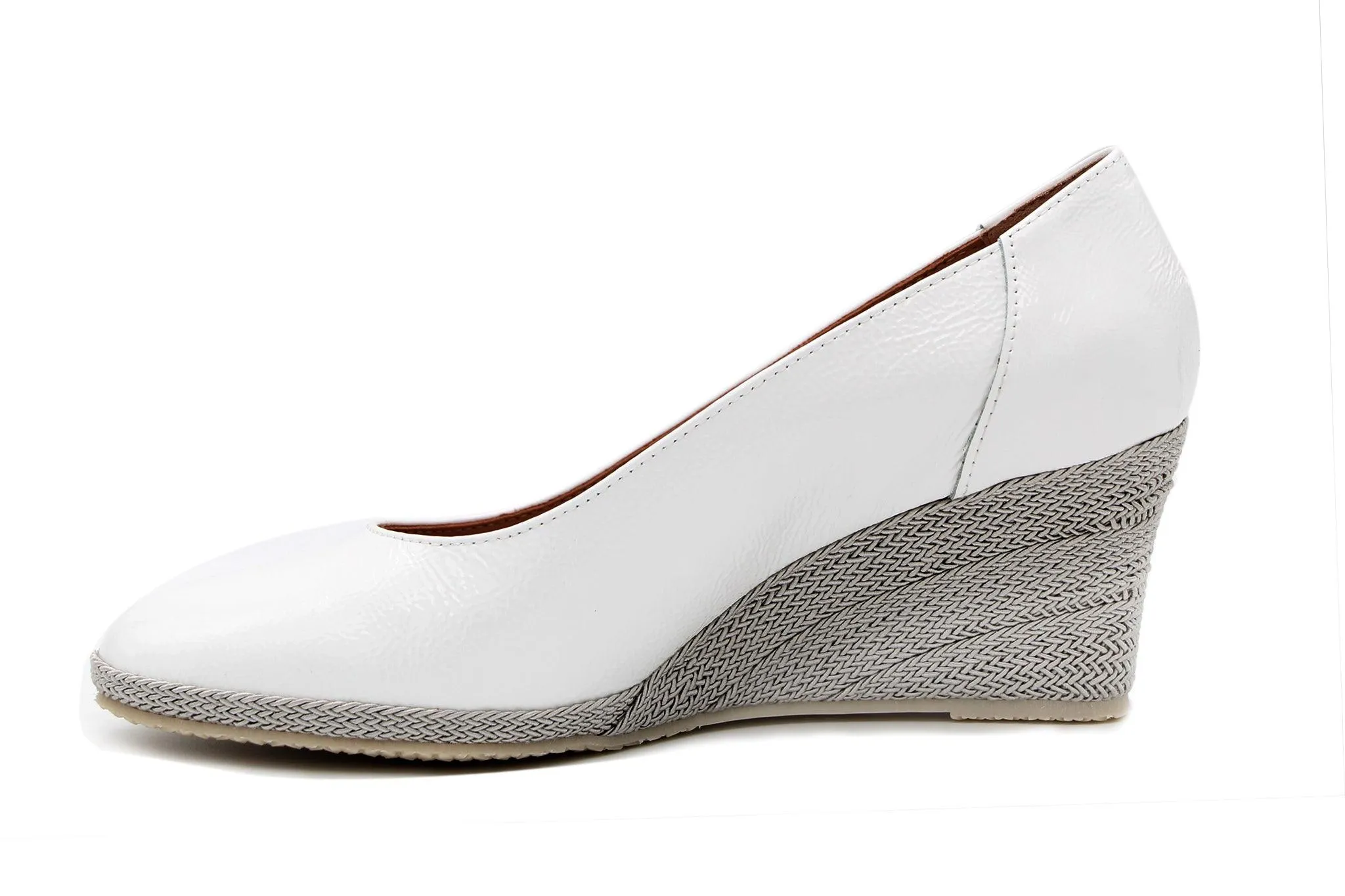 Bruno's White Patent Wedge Shoe Regina