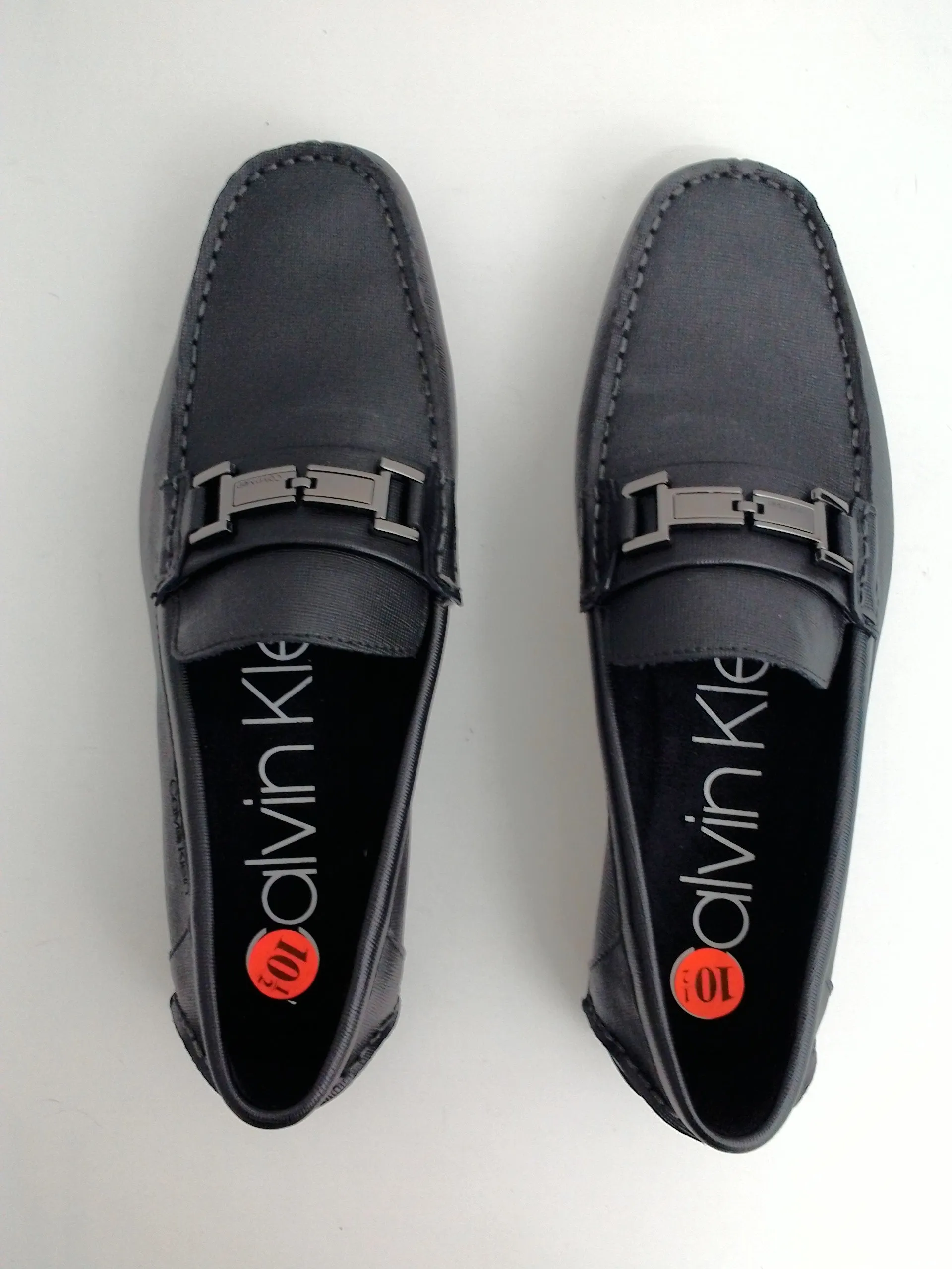 Calvin Klein Men's Magnus Weave Emboos, Black Loafer, Size 10.5 M