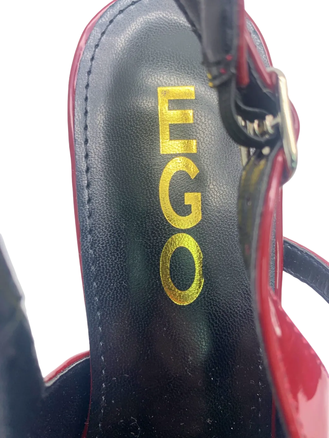 EGO Red Strappy Patent Heels UK Size 5