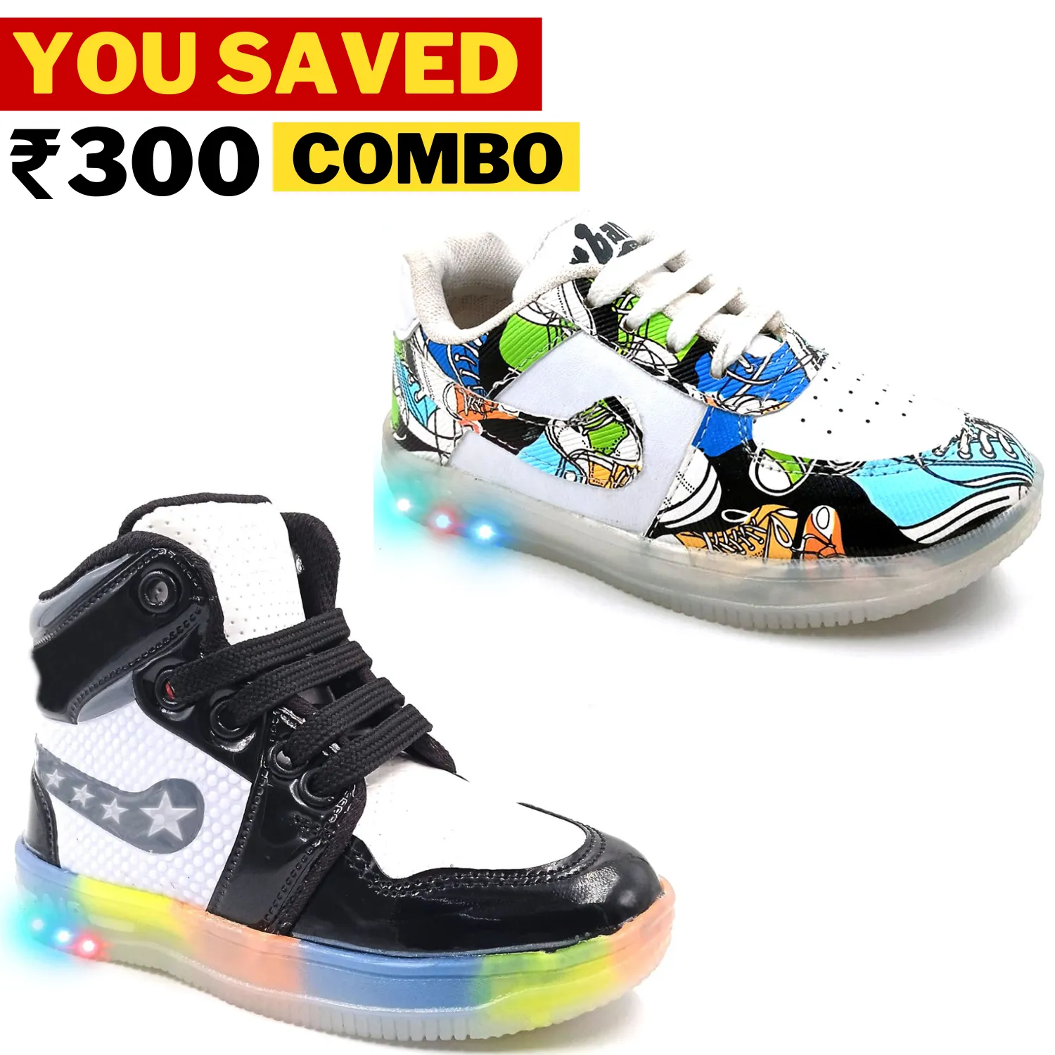 Fearless Sneakers Combo | LED Light-Up (Qnty 2)