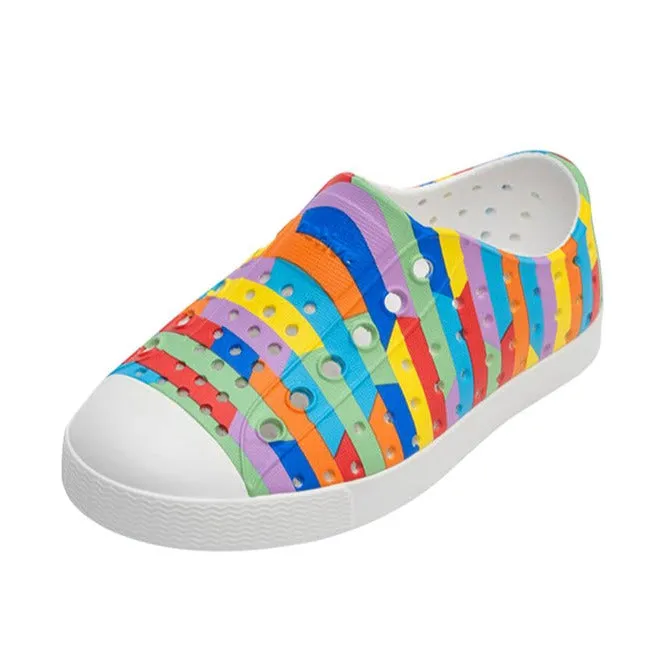 Jefferson Sugarlite Shell White / Rainbow Multi Stripes 2 (Kids)