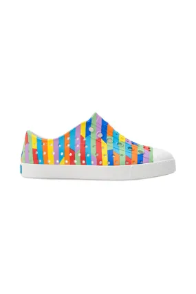 Jefferson Sugarlite Shell White / Rainbow Multi Stripes 2 (Kids)