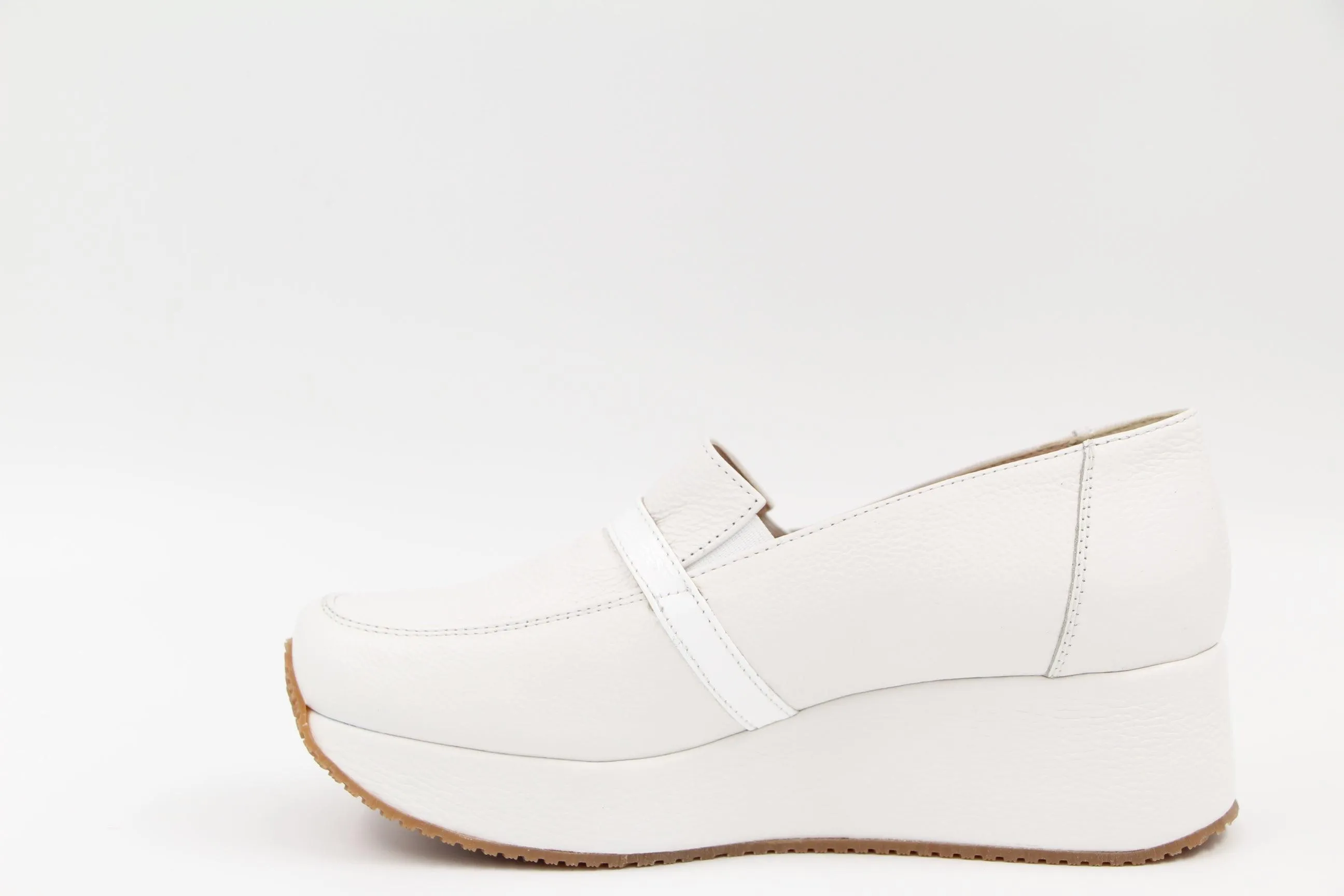 KELTON White leather Platform Loafer AFO602