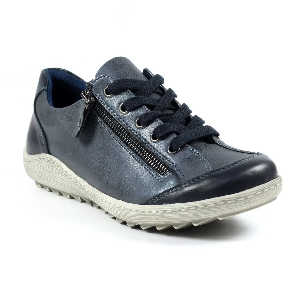 Lunar Ladies Black Lace Up Shoes Zip Bianca Blue sale