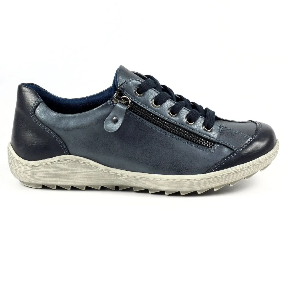 Lunar Ladies Black Lace Up Shoes Zip Bianca Blue sale