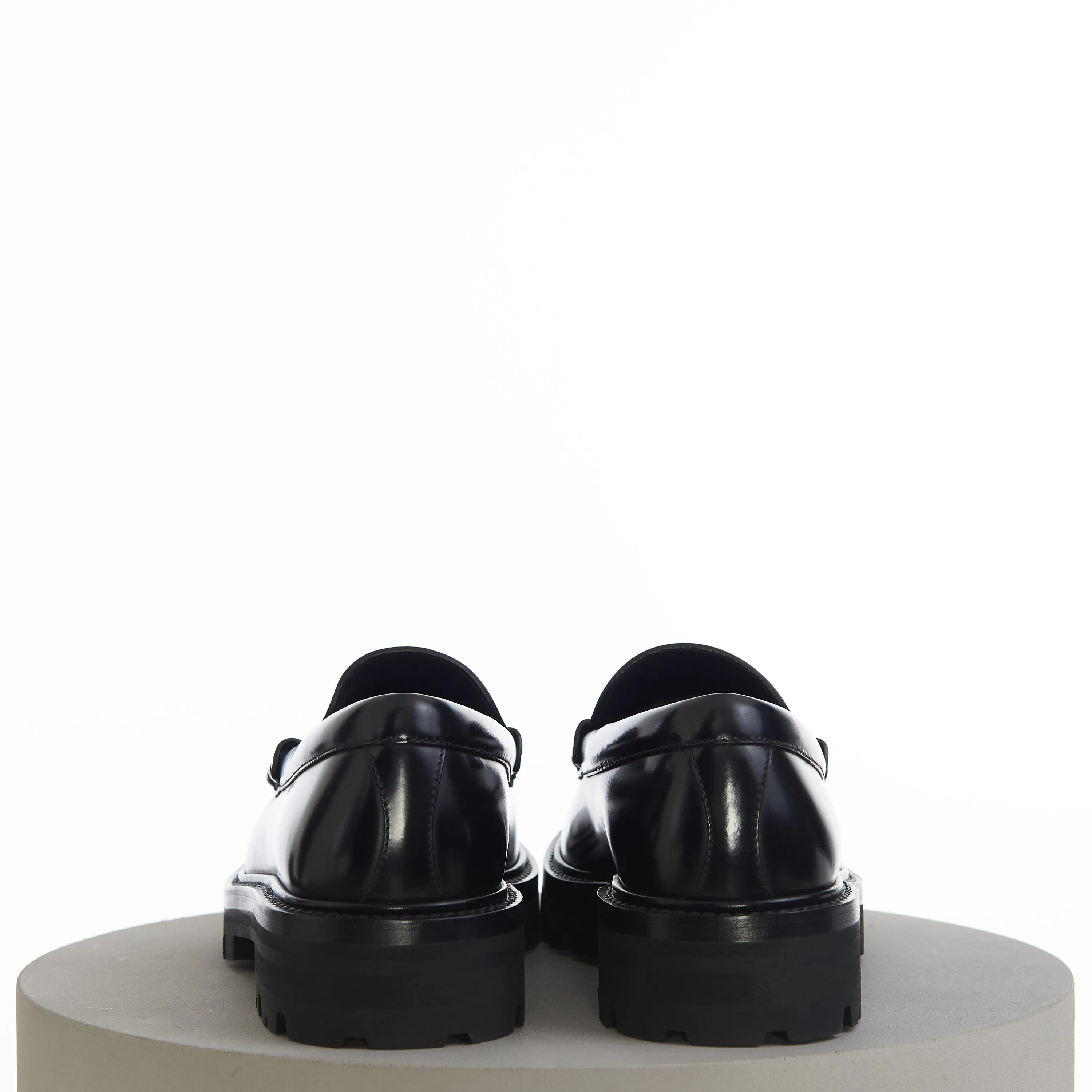 Margaret Chunky Loafer With Tassels In Black Leather & Zebra Print