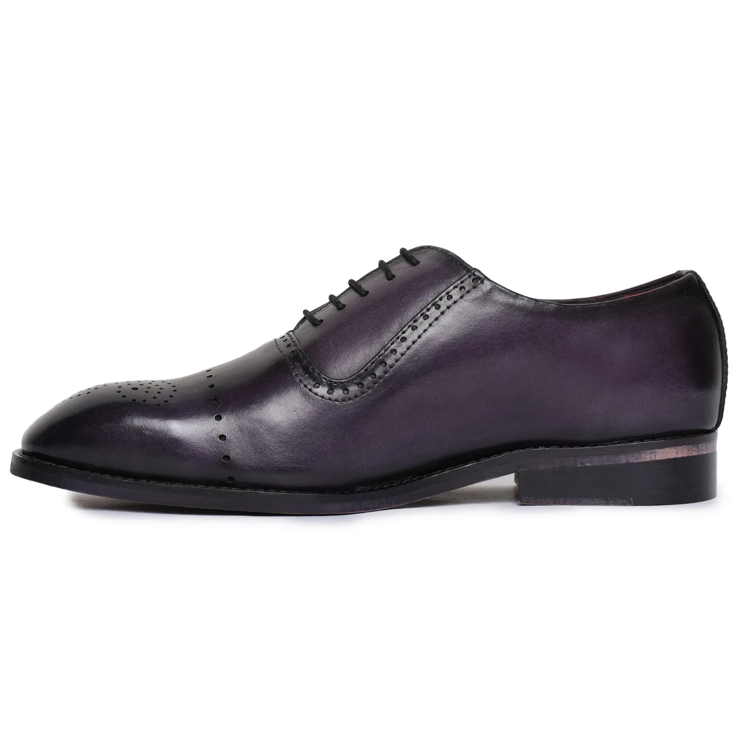 Medallion Toe Oxford- Purple