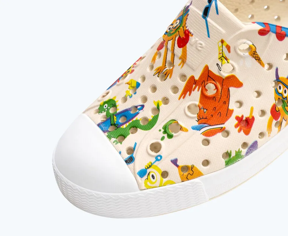 Native Jefferson Print Shoes - Bone White / Shell White / Sea Monsters