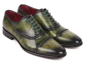 Paul Parkman Men's Cap-Toe Oxfords Green (ID#077-GRN)