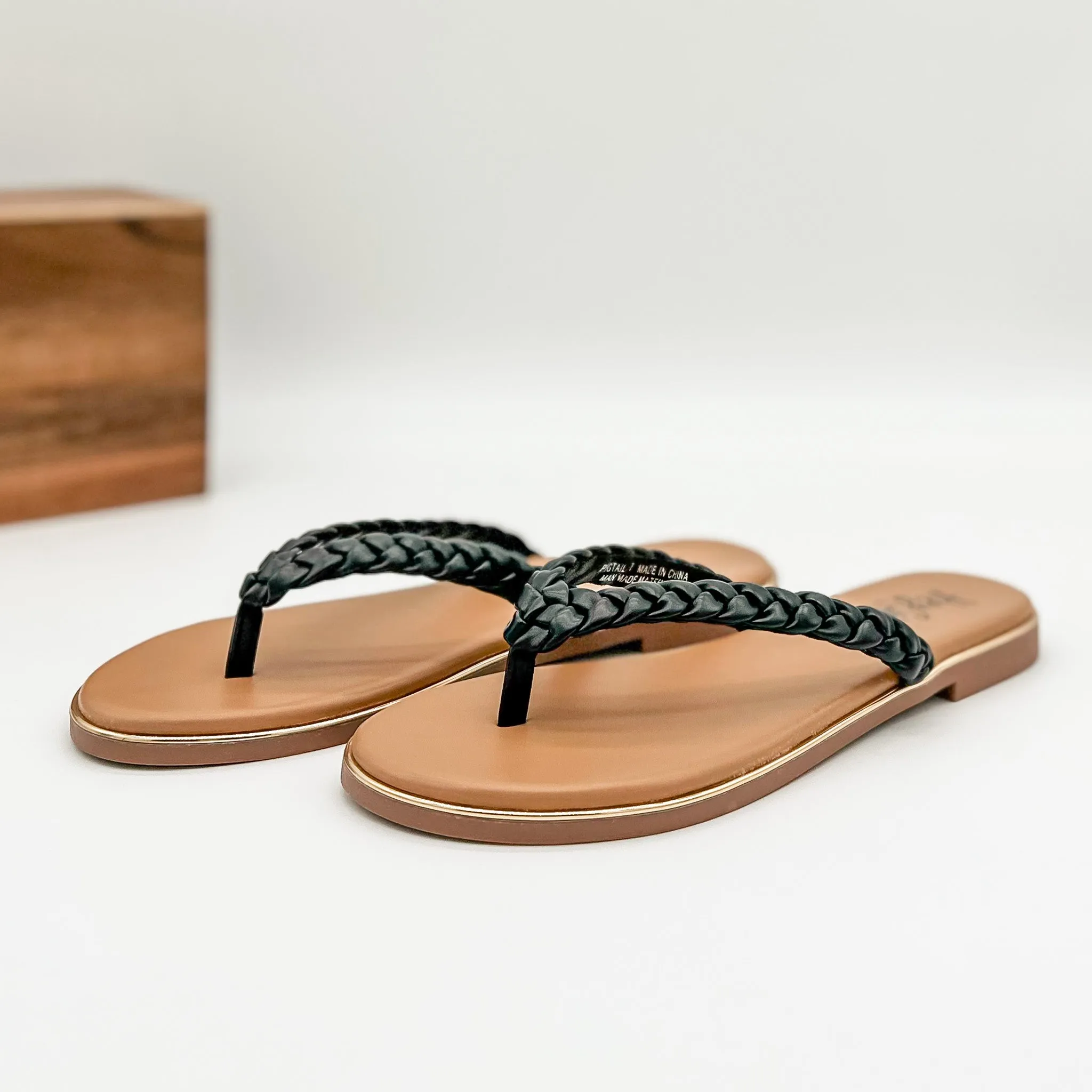 Pigtail Sandal in Black