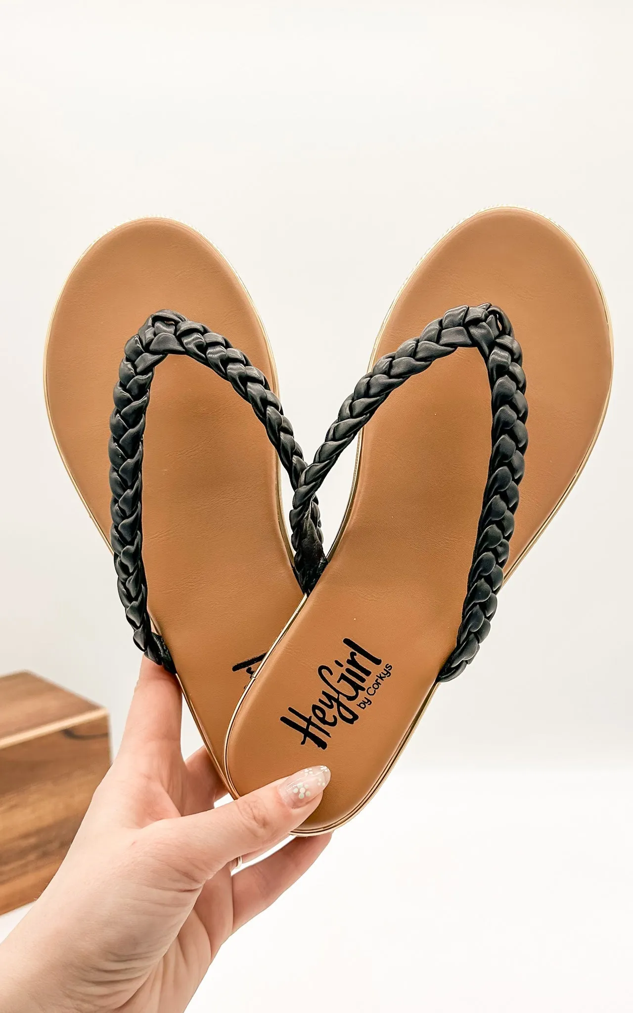 Pigtail Sandal in Black