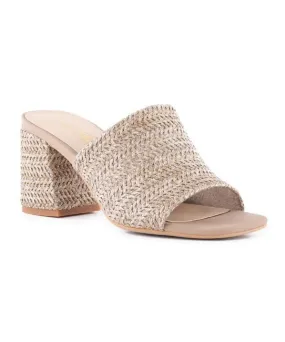 Seychelles Adapt Block Heel Mule - Taupe Raffia