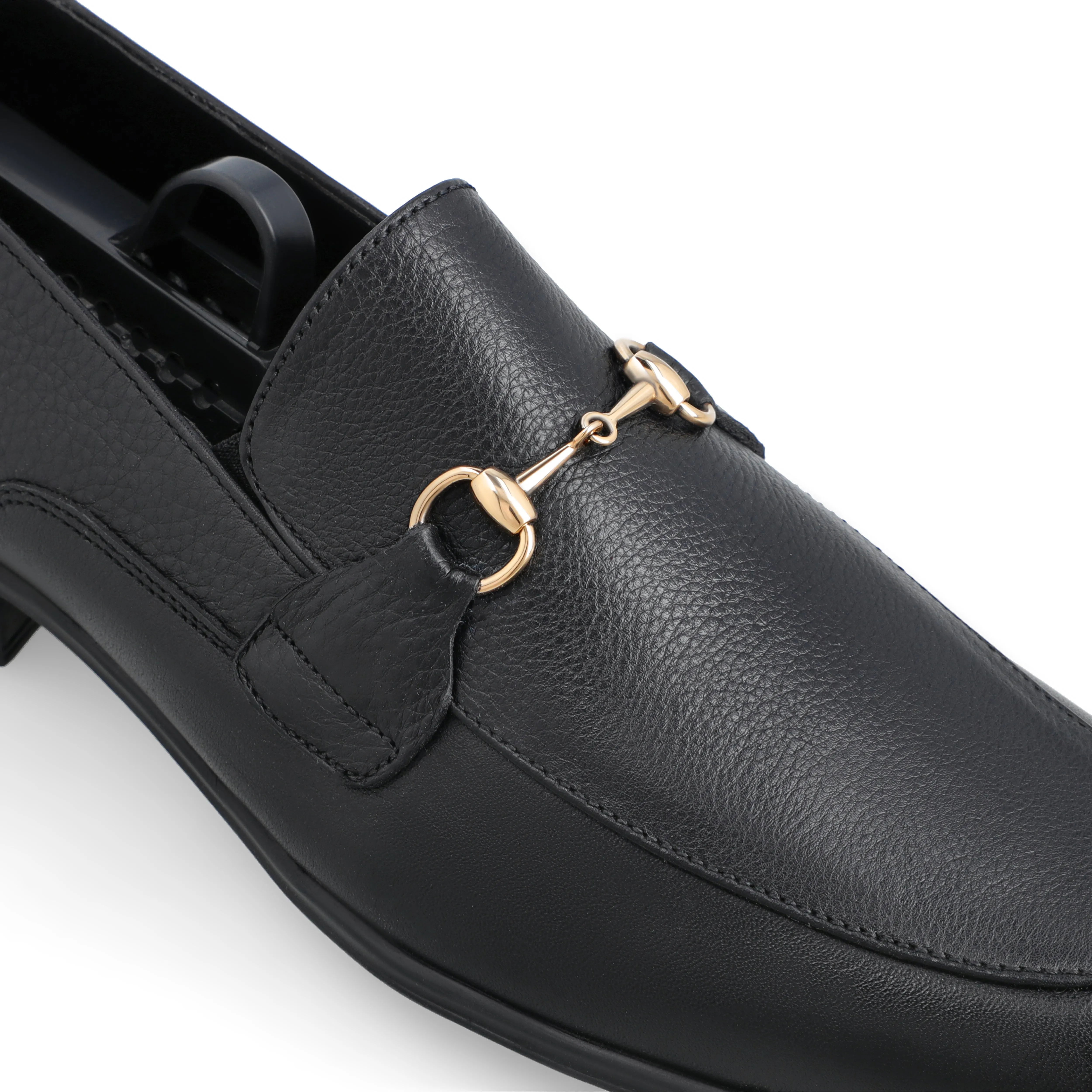 Sleek Golden Buckled Loafers