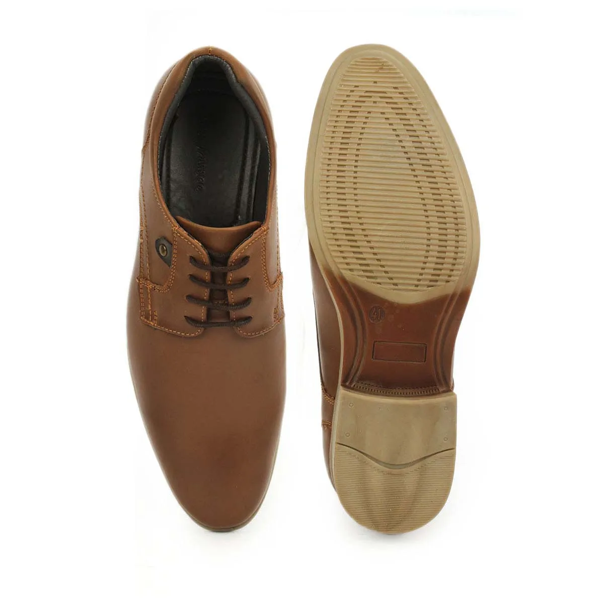 Tan Stitched Derby Casual Shoes