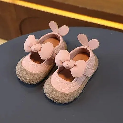 TF404 Toddler Girl Casual Shoes with Rabbit Ears: Soft Bottom, Flat