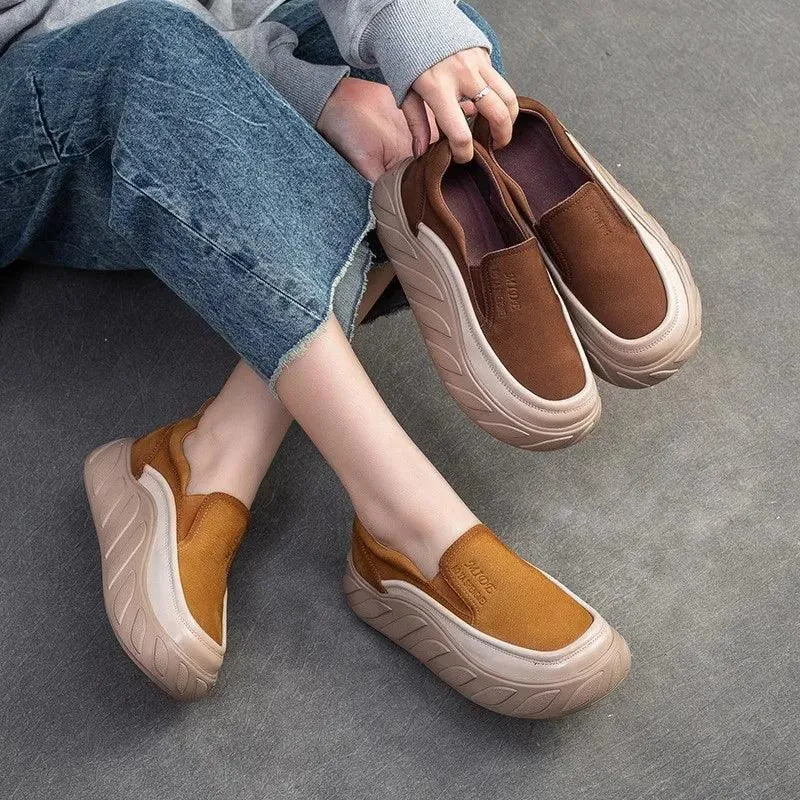 UCS23568 Women's Casual Leather Loafers Flat Heel Shoes