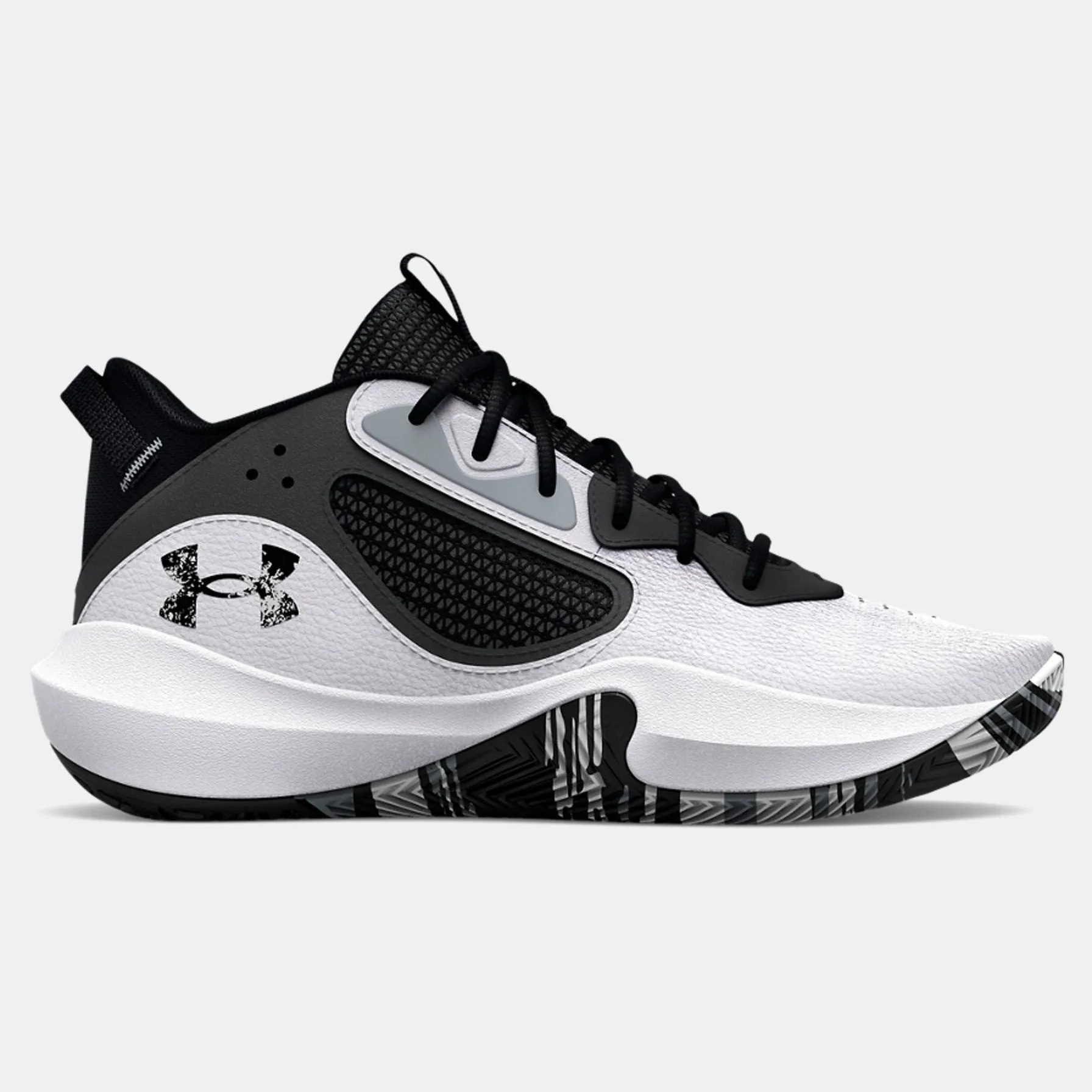 Under Armour White/Black Lockdown 6 Children’s Basketball Shoe