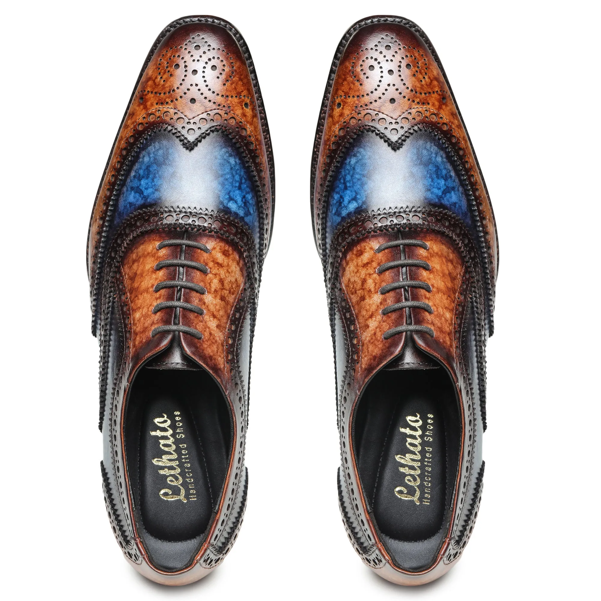 Wingtip Brogue Oxford- Brown & Blue