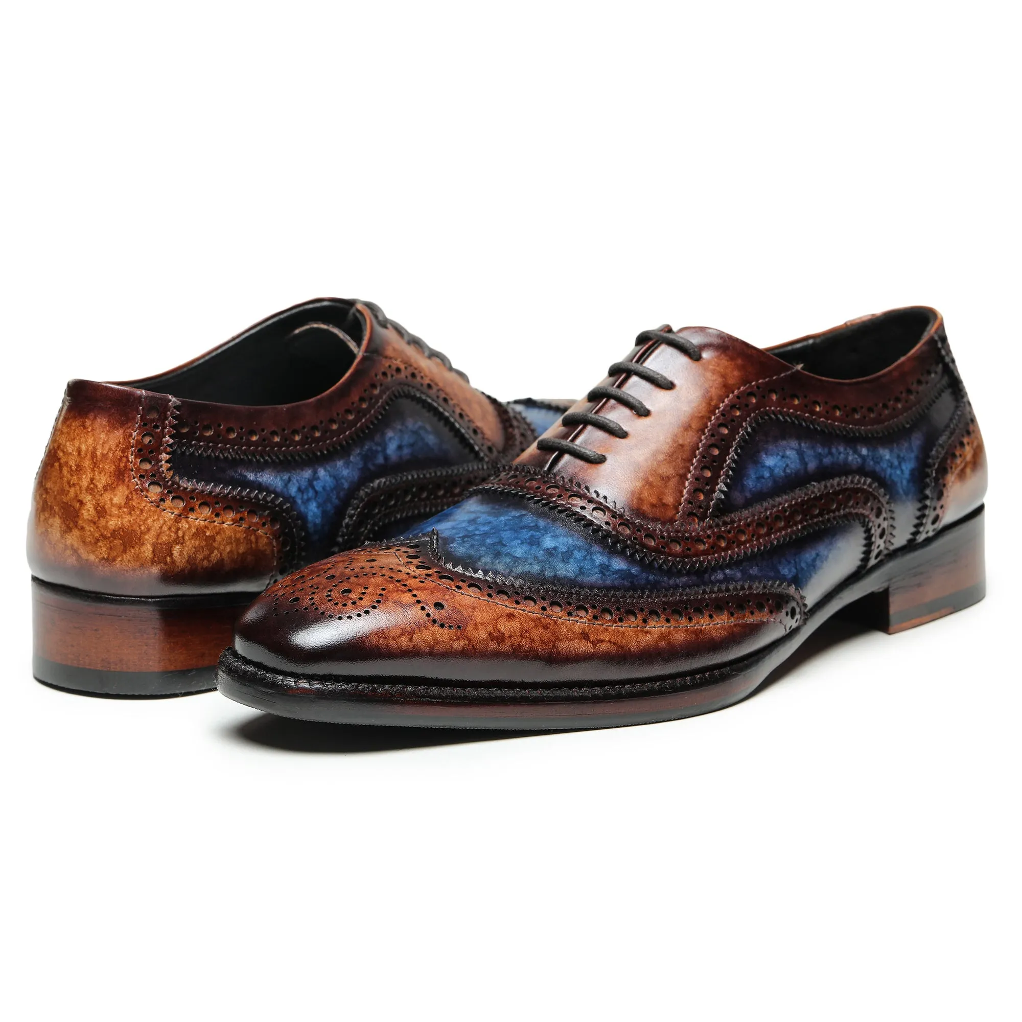 Wingtip Brogue Oxford- Brown & Blue