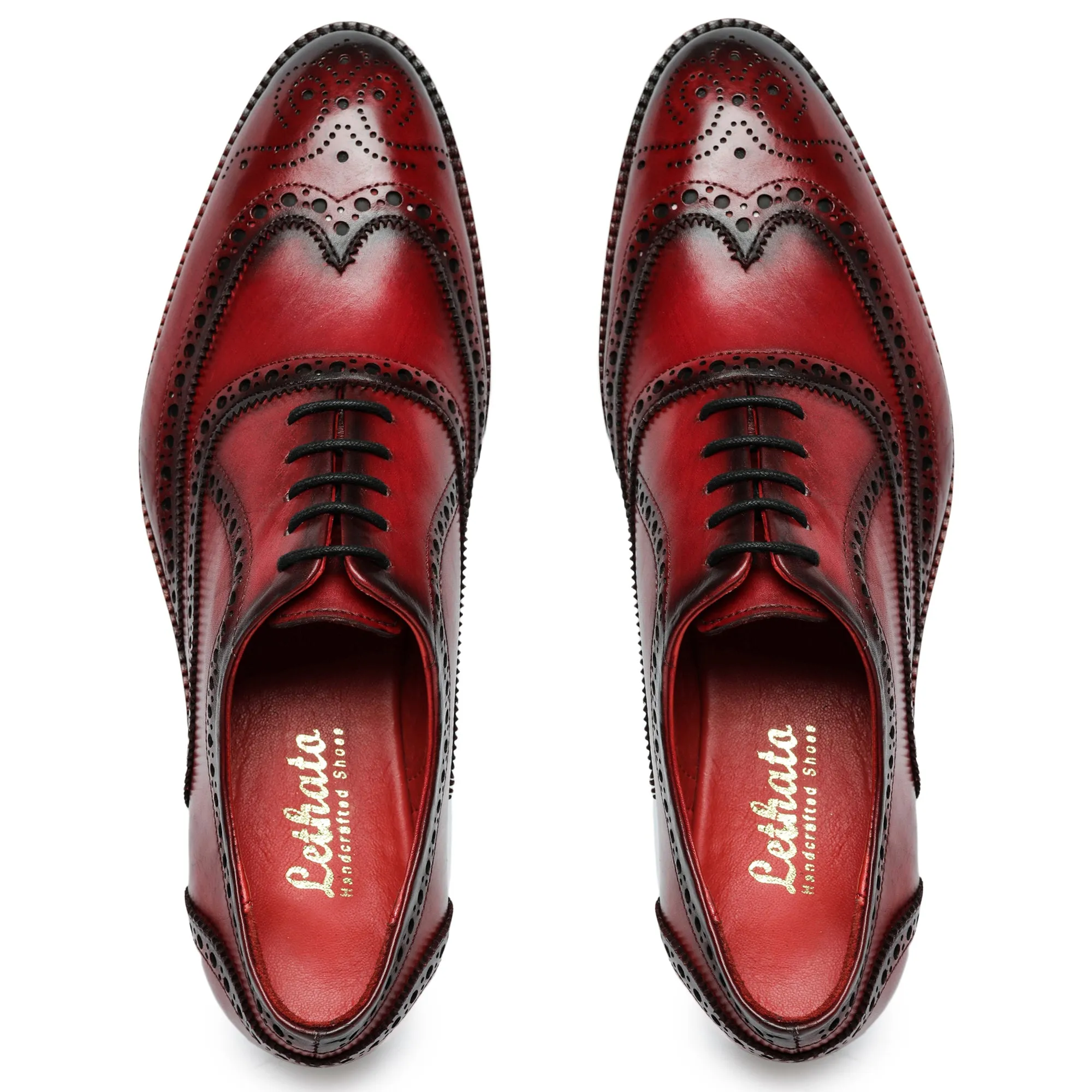 Wingtip Brogue Oxford- Wine Red